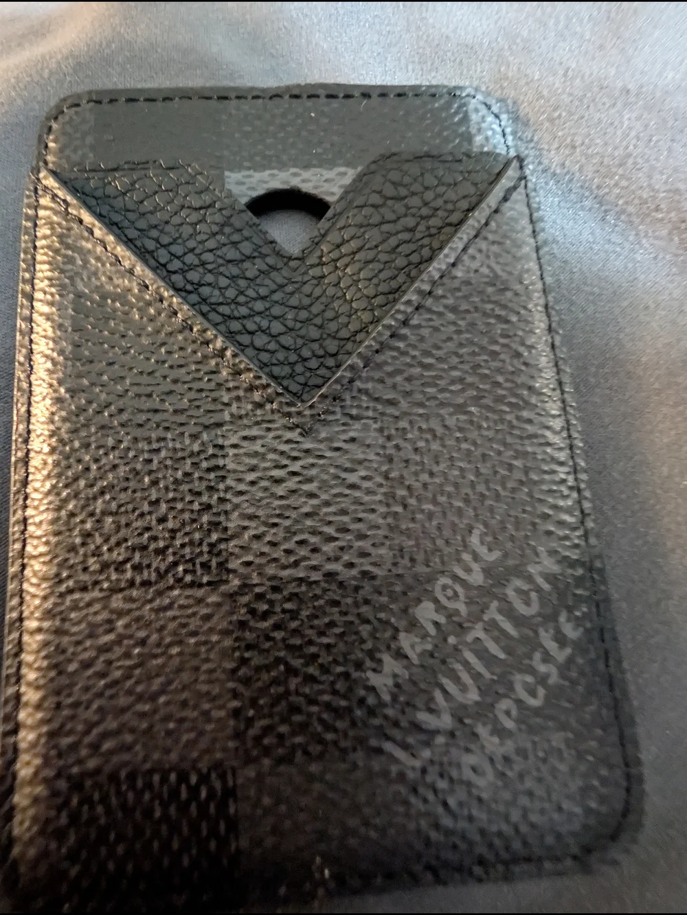 Louis Vuitton M15097 Damoflage Magnetic MagSafe Card Holder Black Pharrell